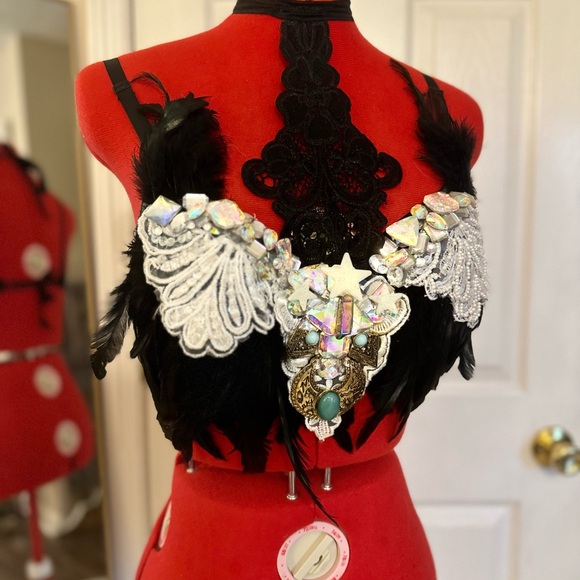 Custom Handmade One of a Kind Rave Party Festival Bra - Picture 9 of 14